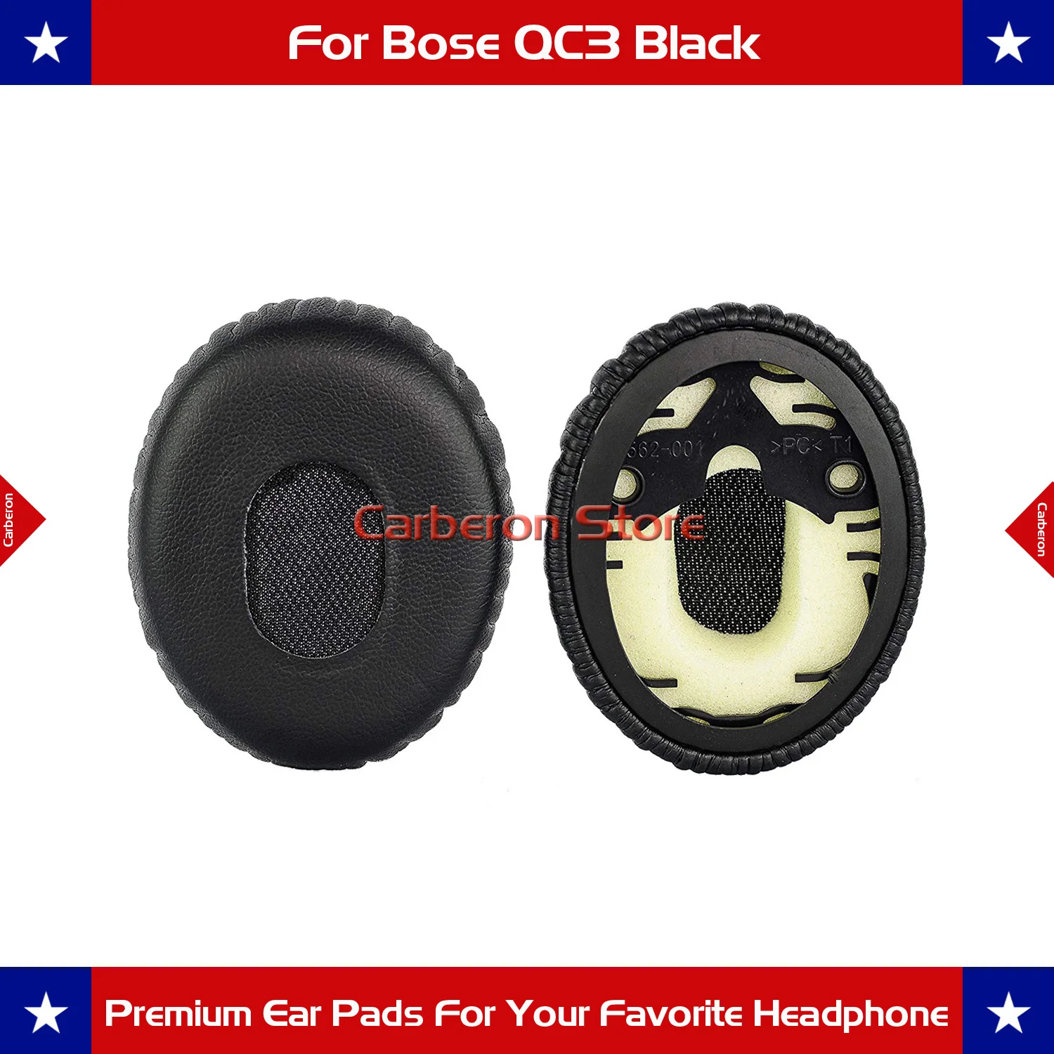 

Carberon Upgraded Replacement Ear Pad Ear Cushion for Bose Quiet Comfort 3(QC3)/On-Ear(OE) Headphones(Black Mesh)