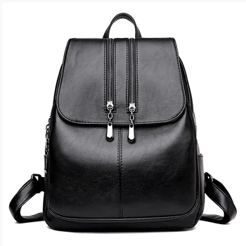 

New Laptop Backpack Women Leather Luxury Backpack Women Fashion Backpack Satchel School Bag