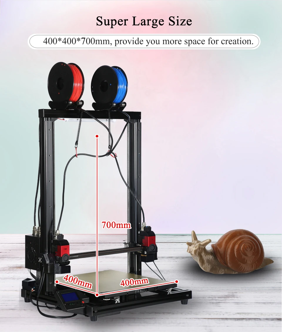 VIVEDINO 3d принтер с отдельной двойной каретой для печати многоцветных моделей