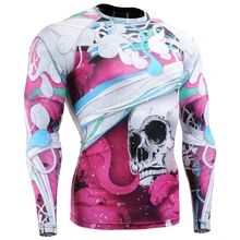 Compression Base Layer Shirt Skin-tight for men Long Sleeves MMA Tshirts 3D Prints Rash Guard Male T-Shirts
