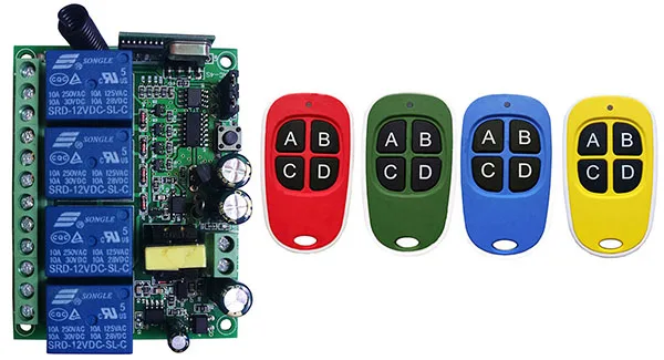 

Реле беспроводное 220 В переменного тока, 230 В, 4 канала, 10 А