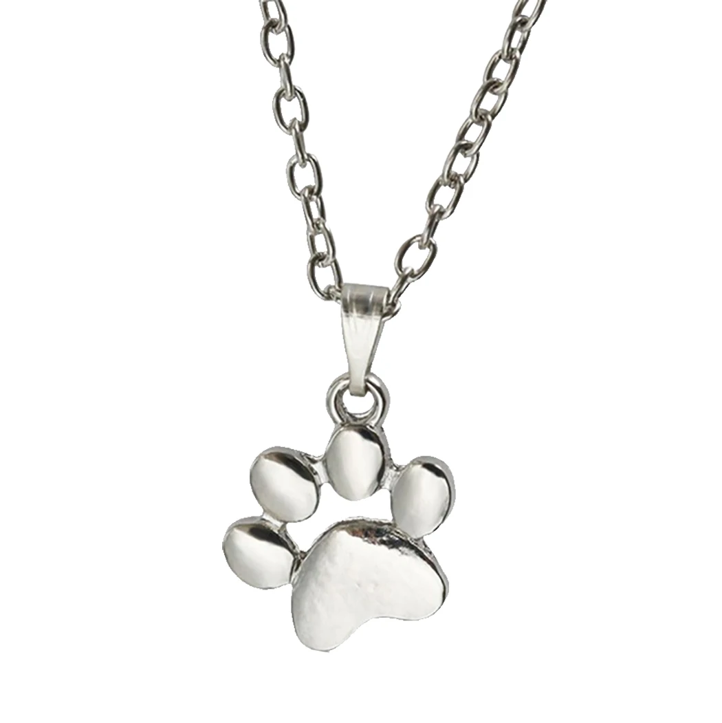 

Silver Gold Dog Cat Necklace For Women jewelry accessories Animal Paw Pet Choker Necklace Pendant Footprints New Girls Gift