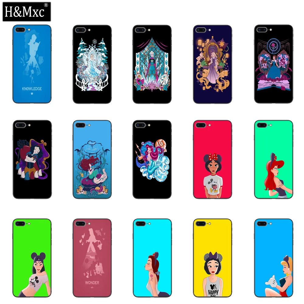 Красивые disney принцесса 2 закаленное Стекло чехол для телефона Защита бампера iphone