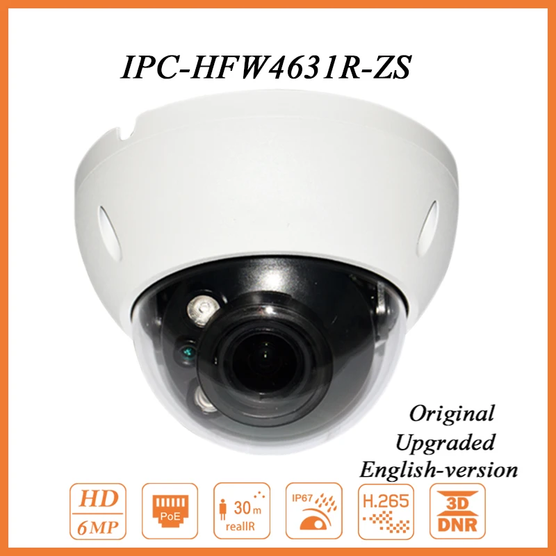 

IPC-HDBW4631R-ZS 6MP HD Dome Camera Surveillance Equipment POE Network Security Outdoor Camera H.265 IP67 IK10 IR30m