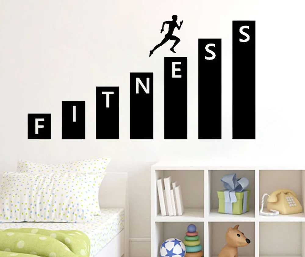 Fitness Gym Wall Decal Vinyl Sticker Art Decor Bedroom Design Mural Interior Decoration Living Room Bedroom Wallpaper Decals