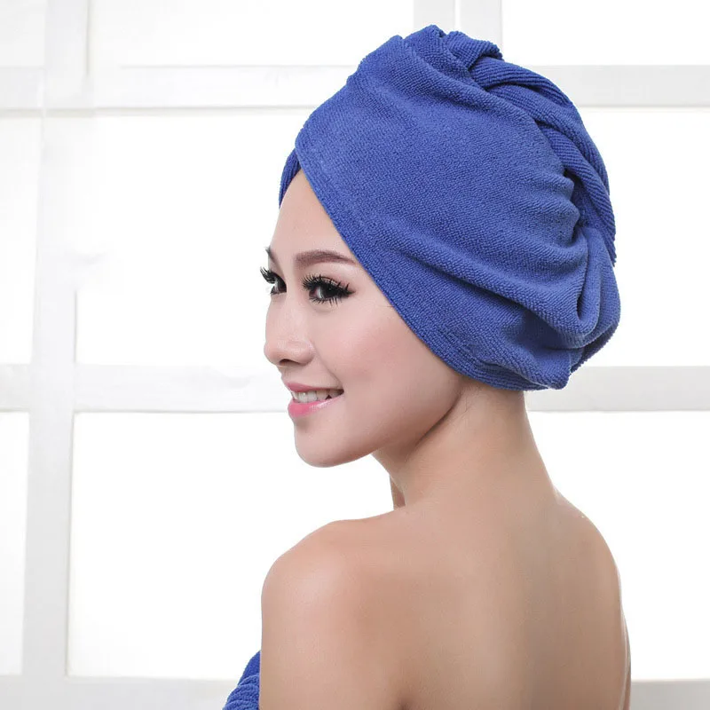 Женская ванная комната супер абсорбирующее быстросохнущее из микрофибры легко использовать Горячая банное полотенце для волос сухая шапочка банное турецкое полотенце - Цвет: H Royal blue