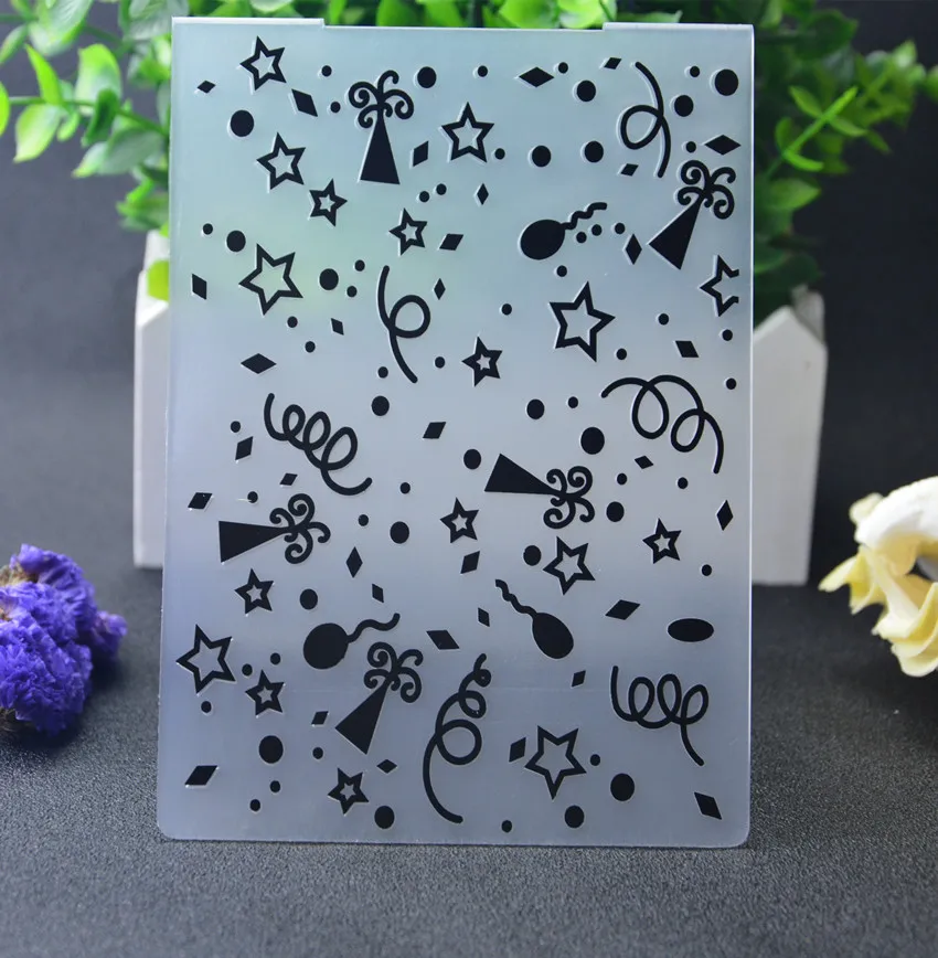PLASTIC EMBOSSING FOLDER Cheers / balloons DIY scrapbook album card gift packing decoration cutting dies paper craft