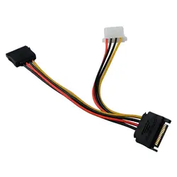 Кабель питания 18 см 15Pin SATA Male To 4Pin IDE Molex Female SATA Female кабель питания шнур провод для материнской платы жесткий диск HDD