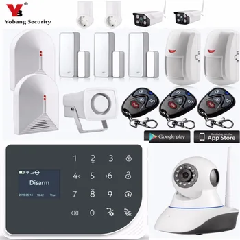 

Yobang Security WIFI GSM Alarm Systems Security Home Smoke Alarm Detector APP Control IP Camera Strobe Siren DIY KIT