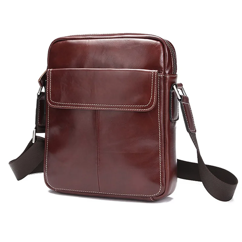 

New Fashion Men Genuine Leather Messenger Bag Male Oil Wax Leather Cross body Shoulder Bag First Layer Cowhide Men Bag BF-A1006