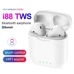 I88 СПЦ беспроводной наушники спортивные Bluetooth 5,0 3D Surround Sound & 2 микрофон для iPhone 7 8 Plus XR PK i10 i12 СПЦ
