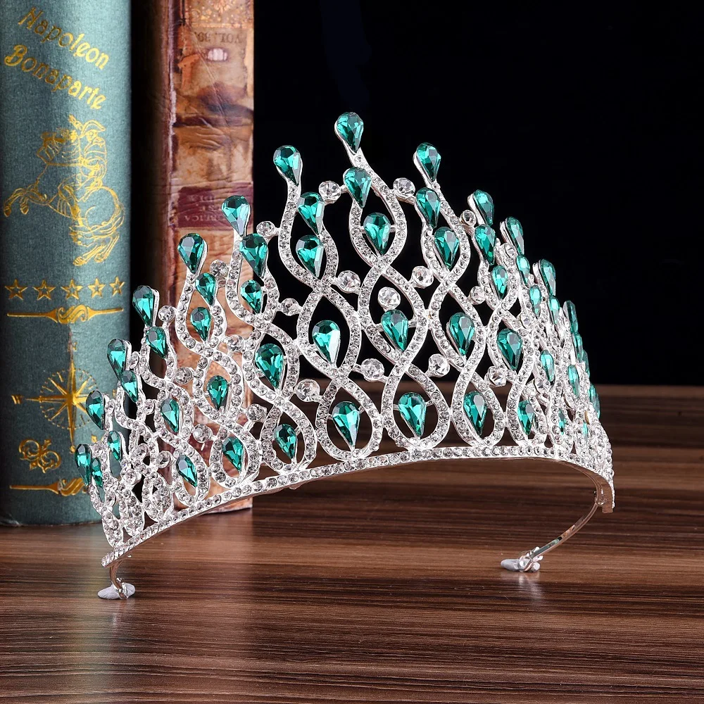 DIEZI барокко Роскошная свадебная корона для женщин Великолепная 4 цвета Хрустальная Свадебная Корона-тиара повязки для волос аксессуары