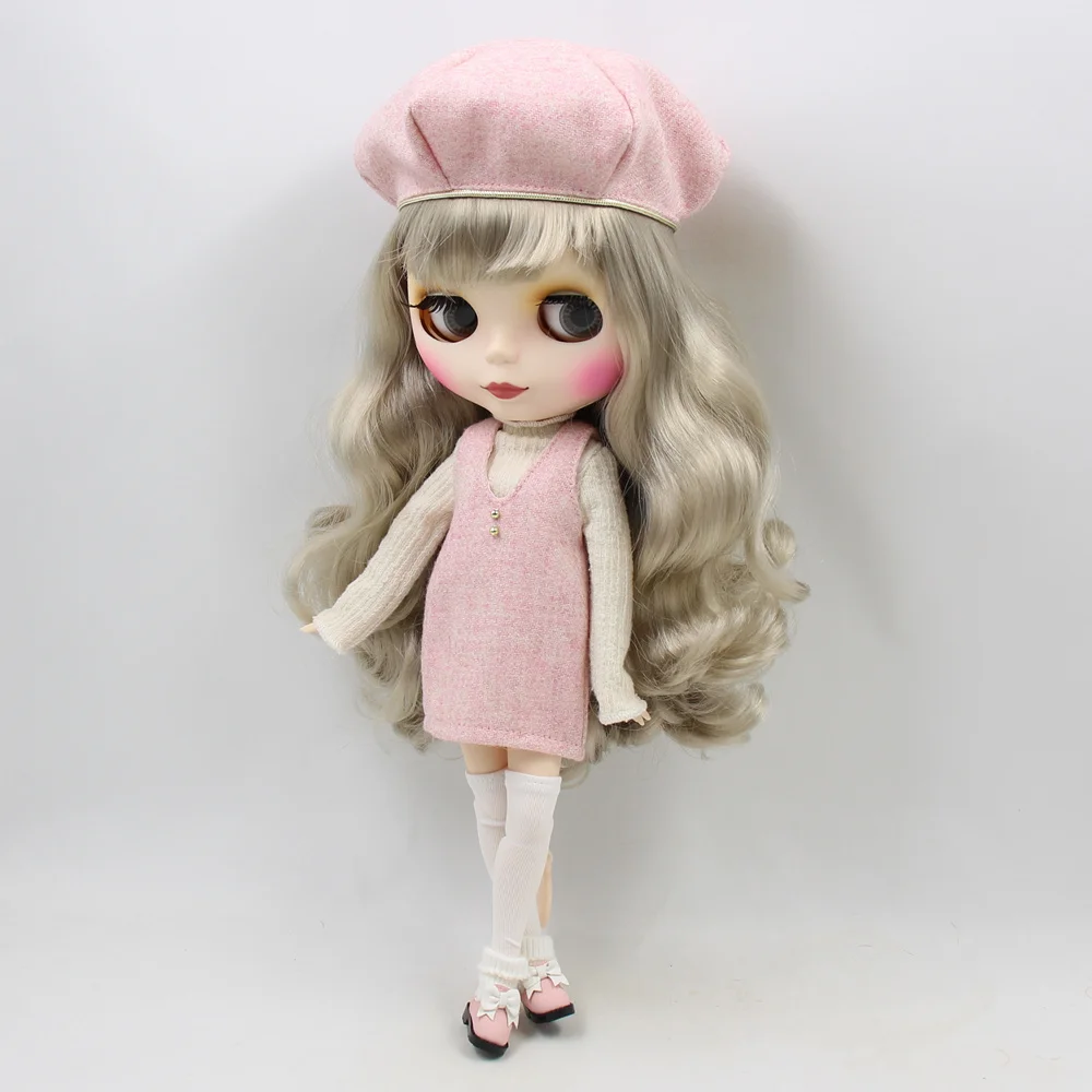 Одежда для куклы blyth новинка розовый зимний костюм шапка с юбкой