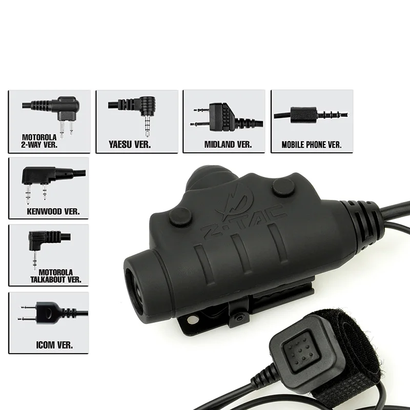 

SEIGNEER Tactical NEW Version Airsoft U94 PTT for KENWOOD Plug BaoFeng UV-82 Radio Headset Accessories