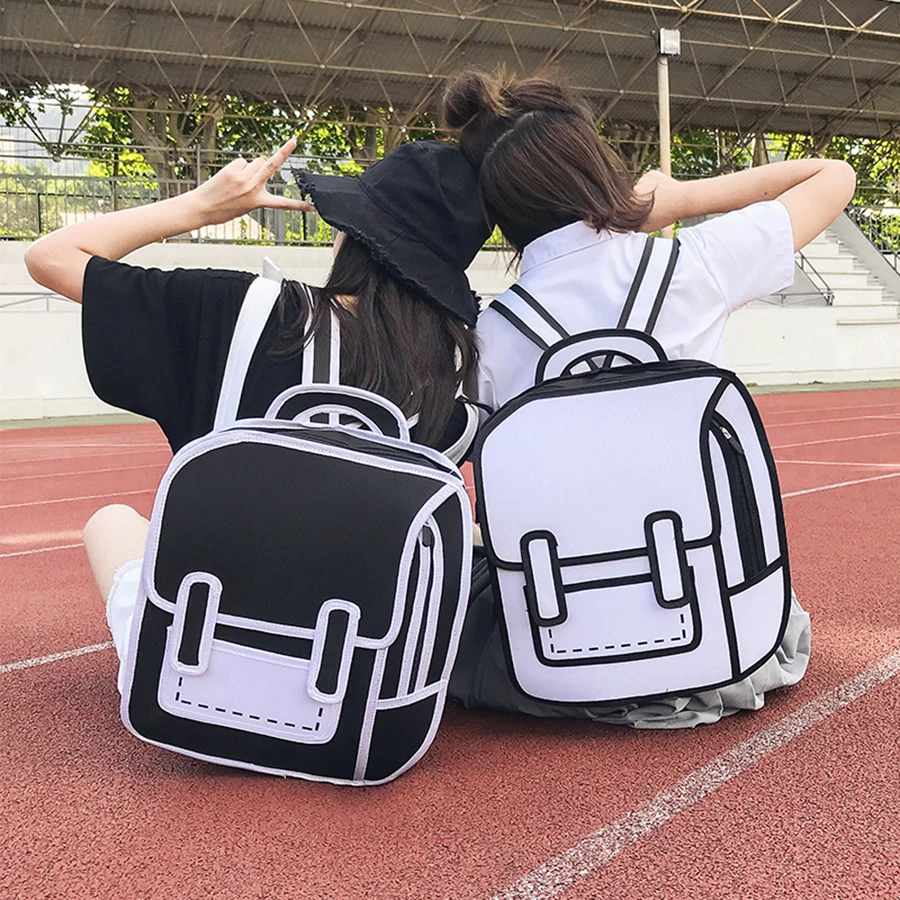 

Fashion 3D Comic School Bags Unisex Backpack Ita Bookbags 2019 Summer Backpacks Japanese Style School Bags For Teenage Girl Boy