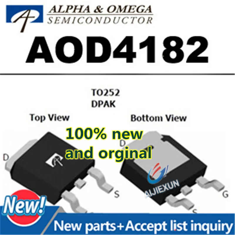 10Pcs 100% new and original AOD4182 D4182 MOS TO 252 80V N Channel ...