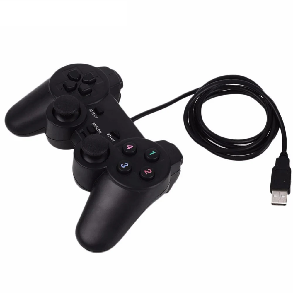 USB проводной ПК игры управление Лер геймпад шок вибрации джойстик игровой коврик