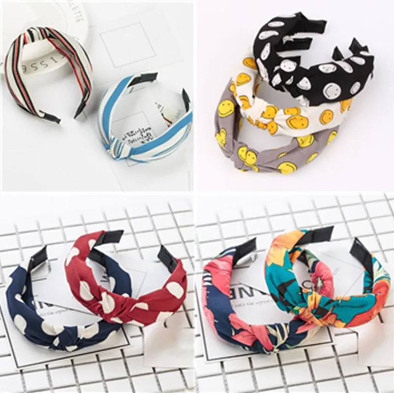 

Sale 1 PC Bowknot Fahsion Sweet Hairband Floral New Wide Cross Knotting Women Girl Head Band Hair Accessories