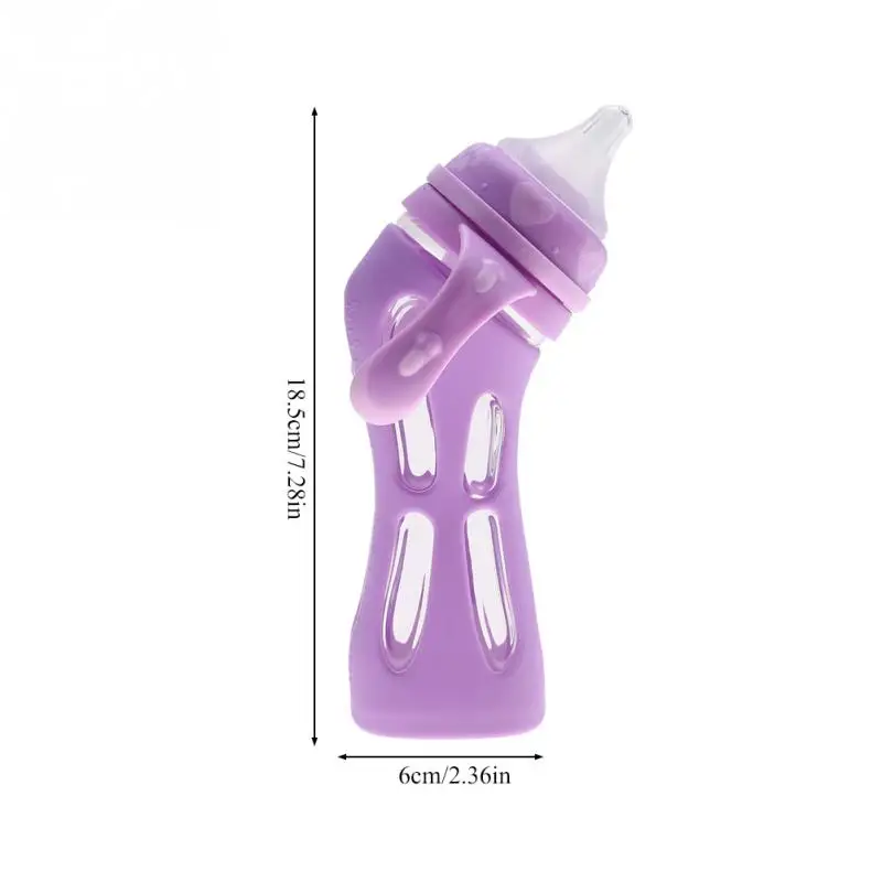 180 мл 240 мл Термочувствительная Антиколиковая стеклянная бутылка для молока Пищевая силиконовая детская бутылка ABS Детский Электрический нагреватель для бутылок - Цвет: 240mL Warm-discolorB