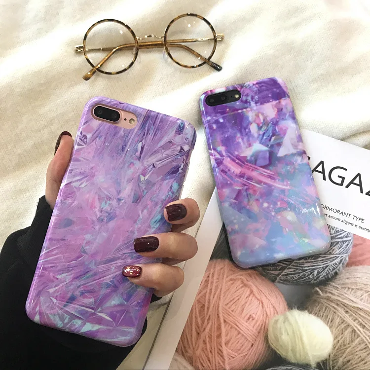 

Fashion colorful purple marble Phone case For iphone 7 7puls IMD Tpu soft phone case For iphone 6 6s 6puls Capa Coque Fundas