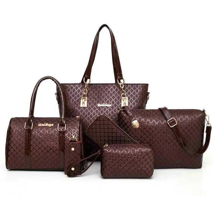 6 комплектов композитных сумок роскошные дизайнерские женские кожаные сумки женские сумки-мессенджеры известных брендов Модные женские классические сумки