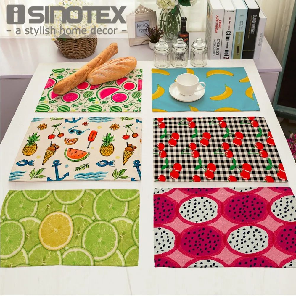 Placemat Table Mat Cute Fruit Printed For Tables Christmas 42x32cm