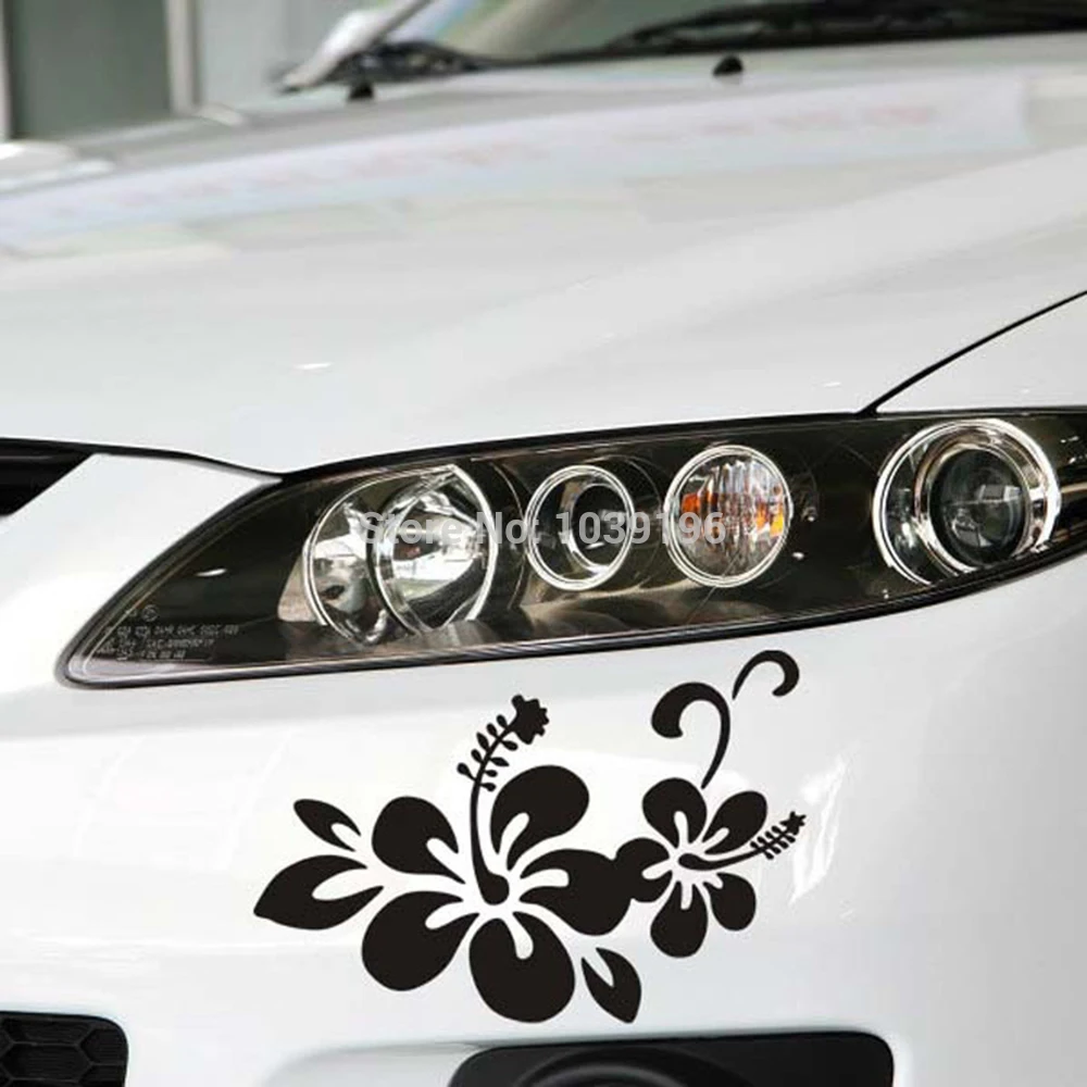 2 x Newest Design Car Styling Plant Flowers Decal Decoration Accessories for Tesla Volkswagen Renault Opel Lada | Автомобили и