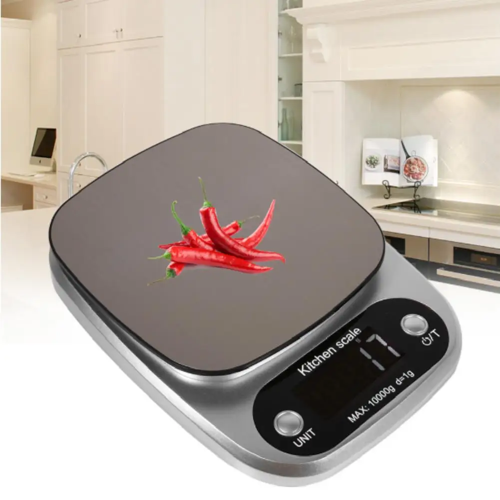 Pаспродажа 10 кг 1 г Электронные весы из нержавеющей стали для кухонной выпечки портативные ювелирные весы