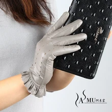 Новые весенние женские варежки из натуральной кожи, женские перчатки, модные стильные кожаные перчатки, перчатки из овчины, женские перчатки для вождения