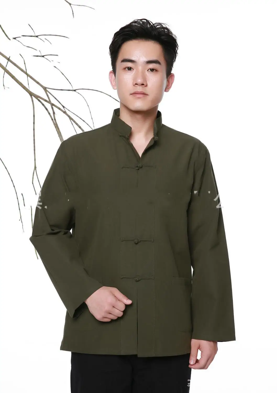 Женская одежда больших размеров китайский стиль китай китайская рубашка топы chinese traditional shirt одежда в китайском стиле wu tang китайская национальная одеждакитайская рубашка мужская китайский традиционный - Цвет: Зеленый