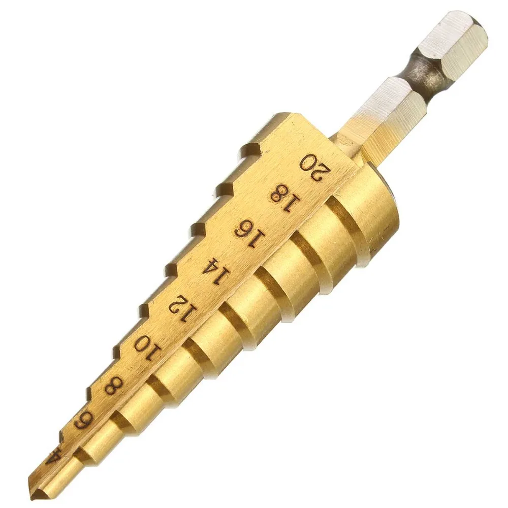 

1pcs Metal Steel HSS Hex 4-20mm Step Drill Bit Pagoda Shape Shank Pagoda Hole Cutter Cut Tool A Single Pack length 7.3cm
