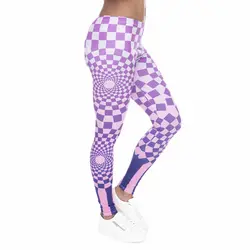 Гипнотическая сетка фиолетовый принт модные женские леггинсы дамские облегающие фитнес брюки дышащие быстросохнущие спортивные брюки