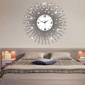 

SZS Hot Modern Style 60CM DIY Large Round Metal Wall Clock Home Office Decor Quartz Move- white