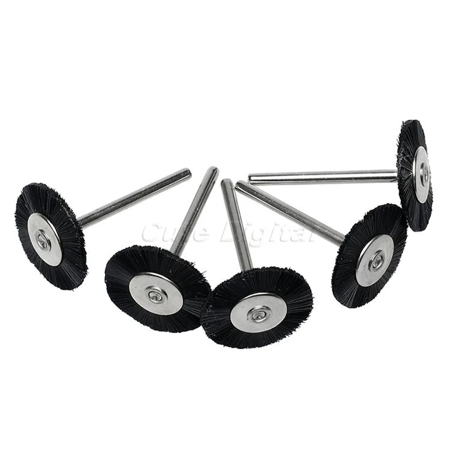 5PCS abrasive dremel tools accessories 3MM Shank Flat Nylon Bristle Wheels Abrasive Brush Buffing Polishing Dremel Rotary Tools