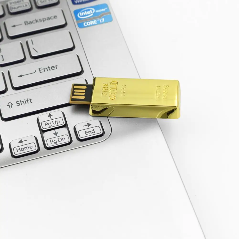 Fasion USB флэш-накопитель 8 ГБ 16 ГБ 32 ГБ водонепроницаемый накопитель супер Bullion золотая ручка приводная шина карта памяти u-диск креативный подарок