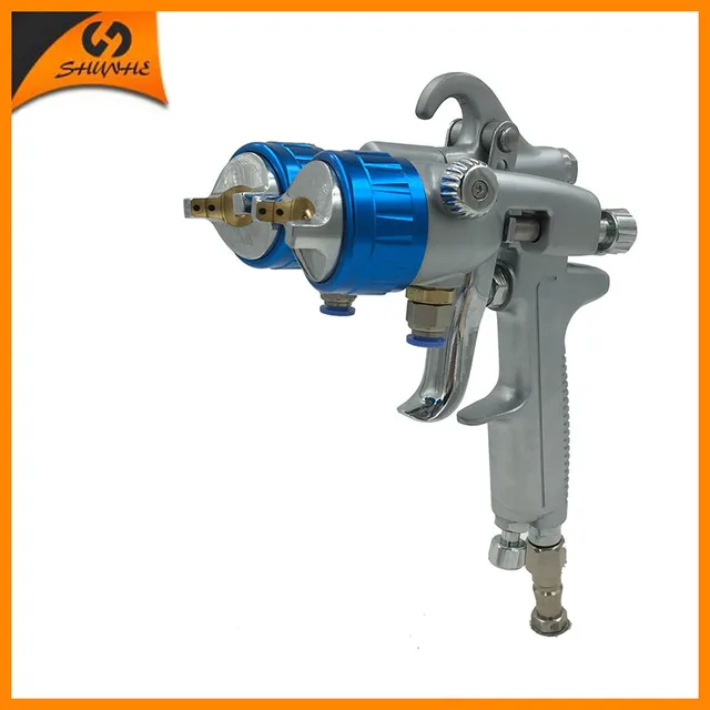 SAT1189 high pressure dual nozzle spray gun air gun paint sprayer double head sprayer nano