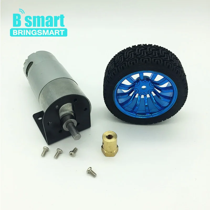 

Bringsmart JGB37-550TZ DC Motor 6V 12V Geared Motor Reducer 9-2300rpm with Wheel Coupling Reversed for Toy Car DIY Robot