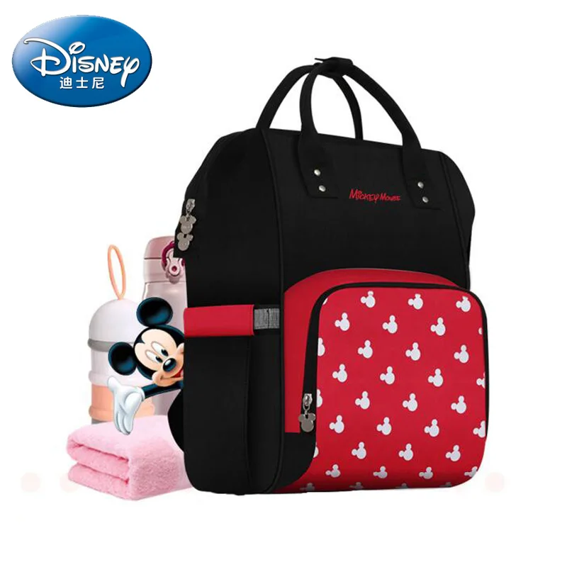 

Disney Mummy Bag Multifunction Large Capacity Double Shoulder Travel Backpack Baby Handbag Bottle Bag Fashion Insulation Bags