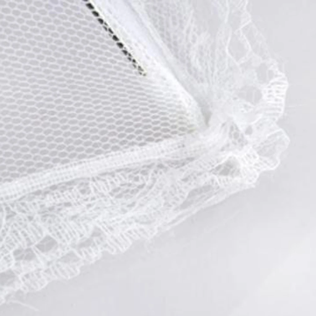 6 pcs/12 pcs Pieghevole A Forma di Quadrato Mesh Traspirante Copertura Cibo Tende Kichen Cibo Protector Bianco