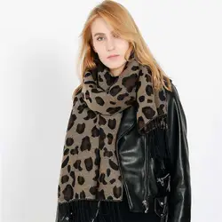 180*70 см Шарф Для женщин европейской и американской моды высокого класса большой леопарда поп узор Имитация кашемира шаль шарфы 2018