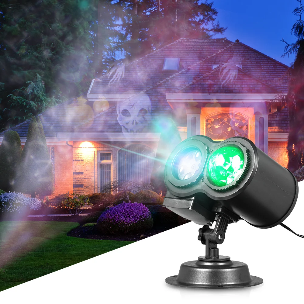 

Tomshine Remote Control 2 In 1 Water Wave Lamp LED Kaleidoscope Projector Projecting Halloween/Xmas Light Lawn Landscape