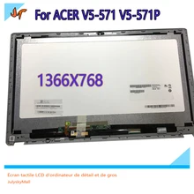 Original LCD Screen with Touch Panel for Acer V5-571 V5-571P 15.6”LCD Screen Assembly with Frame