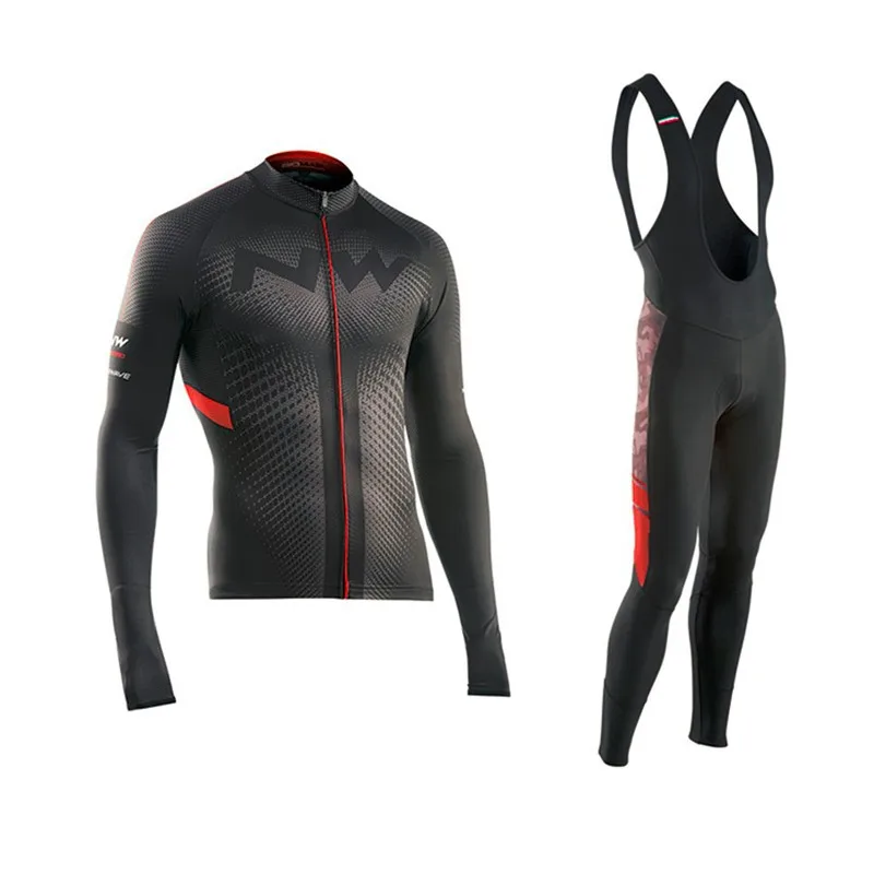 

NW 2019 Autumn Northwave Cycling Jersey long Sleeve Bicycle Cycling Clothing Bike Shirt Maillot Ropa Ciclismo Bib Pants gel pad