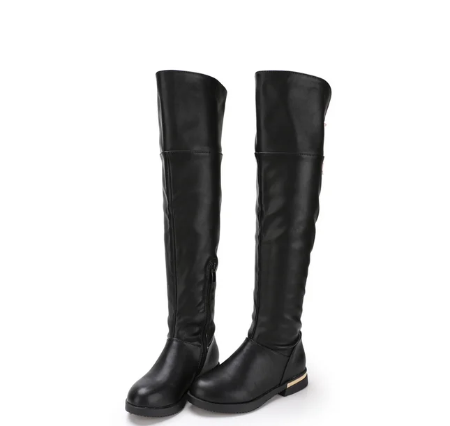 Weoneit/ г., осенне-зимние модные высокие сапоги для девочек теплые зимние сапоги из искусственной кожи для девочек Детская обувь размеры 30-39