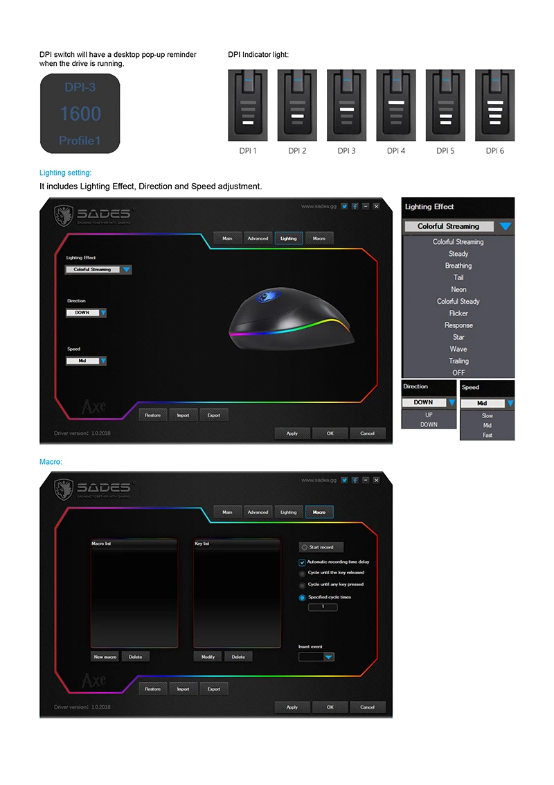 SADES S12 Axe игровая мышь Проводная 12 кнопок оптическая RGB Подсветка мышь для FPS& MOBA геймеров
