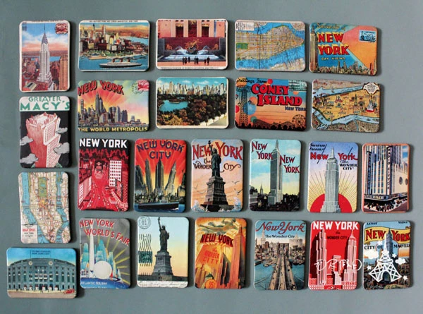 

New York Scenery 24 Piece Magnetic Fridge Magnets Refrigerator Sticker Home Decoration Accessories Magnetic Paste Arts/Crafts