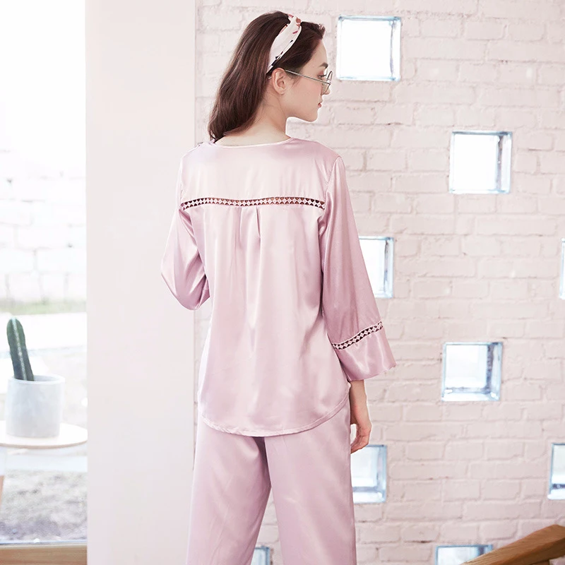PS0176-Spring-New-Pajamas-2018-Brand-Women-Pyjamas-Home-Suits-Satin-Silk-V-Neck-Sleepwear-Sexy (5)