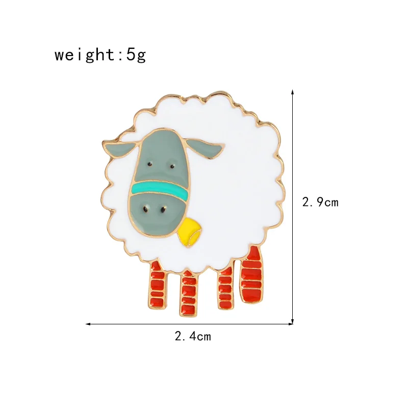 RNG мультяшная овечка, металлическая эмалированная булавка, значок, белая шерсть, белое облако, уши, поедание, креативный рюкзак, ювелирная брошь, подарок