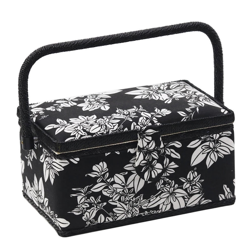 

D&D Multifunction Black Fabric Sewing Kits Set Sewing Tools Storage Box Handstitch Needle Tape Scissor Threads Wedding Gifts