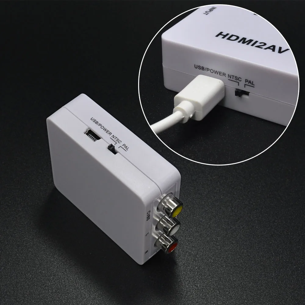 CHIPAL 1080P для преобразователя HDMI в AV Mini HDMI2AV RCA CVBS адаптер композитное видео NTSC PAL Scaler